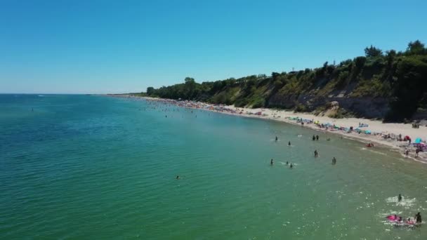 Cliff Beach Mar Báltico Chlapowo Klif Plaza Morze Baltyckie Vista — Vídeos de Stock