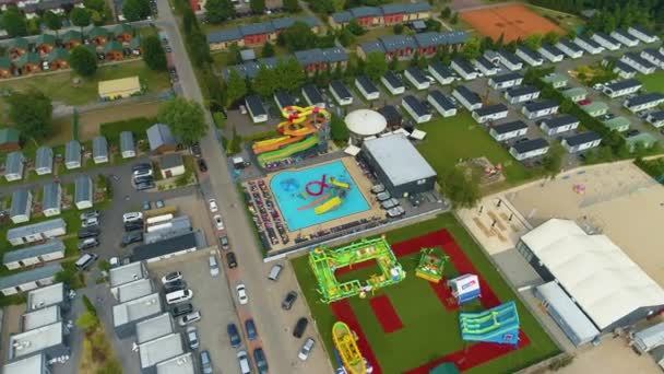 Holiday Golden Resort Aquapark Lazy Aerial View Polen Hoge Kwaliteit — Stockvideo