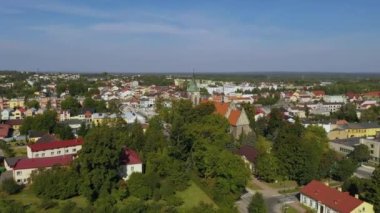 Konskie Meydanı Plac Kosciuszki Kosciol Havacılık Görünümü Polonya. Yüksek kalite 4k görüntü