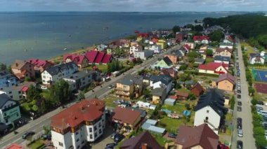 Güzel manzara Chalupy Piekny Krajobraz Hava Görüntüsü Polonya. Yüksek kalite 4k görüntü