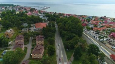 Güzel manzara Hel Piekny Krajobraz Hava Manzarası Polonya. Yüksek kalite 4k görüntü