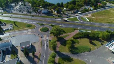 Swietokrzyskie Gniezno Gezioro Gölü Hava Görüntüsü Polonya. Yüksek kalite 4k görüntü