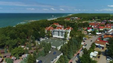 Güzel Peyzaj Denizi Rowy Piekny Krajobraz Hava Görüntüsü Polonya. Yüksek kalite 4k görüntü