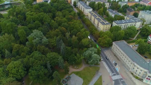 Downtown Park Bialystok Park Centralny Aerial View Πολωνία Υψηλής Ποιότητας — Αρχείο Βίντεο