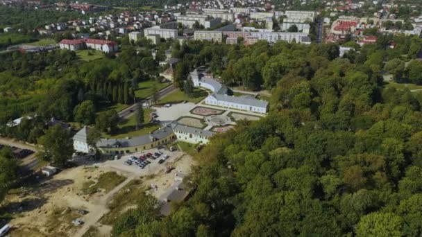 Palace Konskie Palac Malachowskich Aerial View Poland High Quality Footage — Stock Video