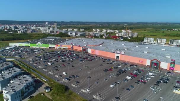 ショッピングセンターモールセントラムハンドルポートルミア航空ビューポーランド 高品質4K映像 — ストック動画