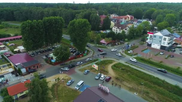 Güzel Peyzaj Lukecin Piekny Krajobraz Hava Görüntüsü Polonya Yüksek Kalite — Stok video