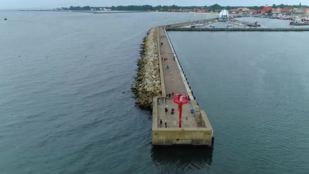 Port Hel Port Widokiem Polskę Wysokiej Jakości Materiał — Wideo stockowe