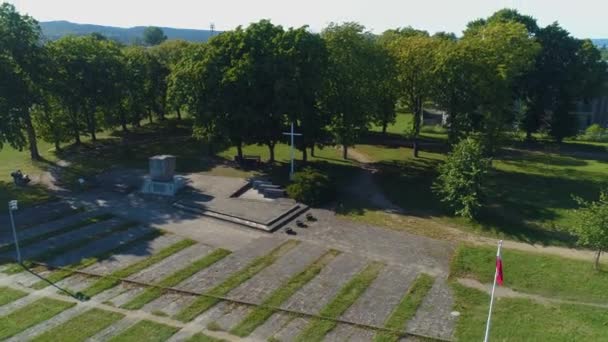 Memorial Park Rumia Park Pamieci Pomnik Vista Aérea Polônia Imagens — Vídeo de Stock