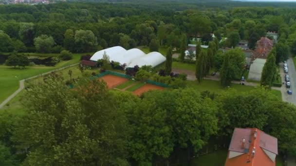 Pistas Tenis Slupsk Korty Tenisowe Oxford Aerial View Polonia Imágenes — Vídeos de Stock