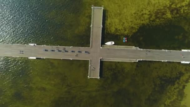Top Pier Bay Jurata Molo Zatoka Vista Aérea Polônia Imagens — Vídeo de Stock