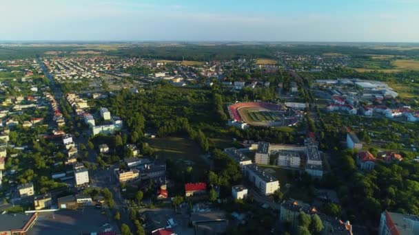 Panorama Speedway Stadium Gniezno Zuzlowy Stadion Vista Aérea Polónia Imagens — Vídeo de Stock