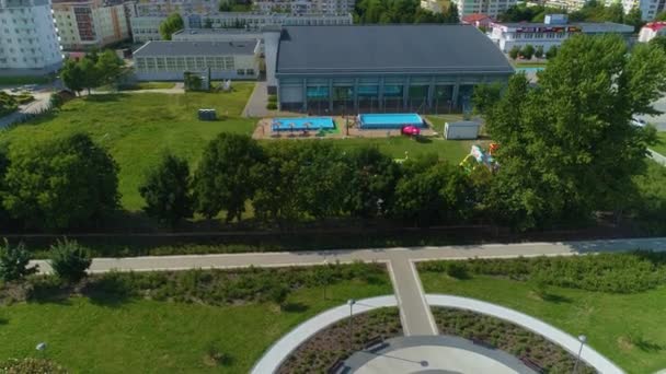 Wasserpark Lomza Park Wodny Luftaufnahme Polen Hochwertiges Filmmaterial — Stockvideo