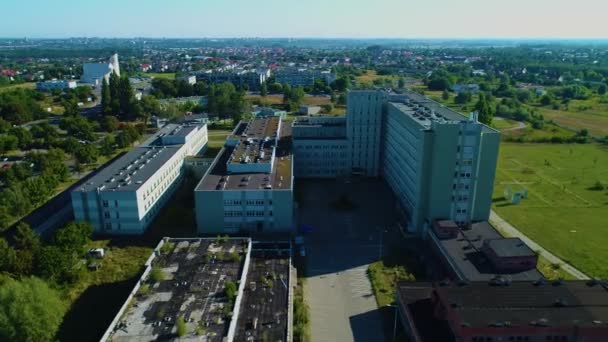 Landscape Hospital Konin Szpital Krajobraz Aerial View Poland Vysoce Kvalitní — Stock video