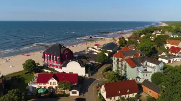 Пляж Балтийского Моря Пляж Морзе Балтыцкие Воздушный Вид Польши Высококачественные — стоковое видео
