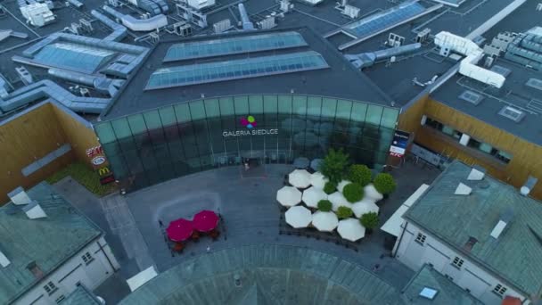 Bevásárlóközpont Siedlce Galeria Aerial View Lengyelország Kiváló Minőségű Felvételek — Stock videók
