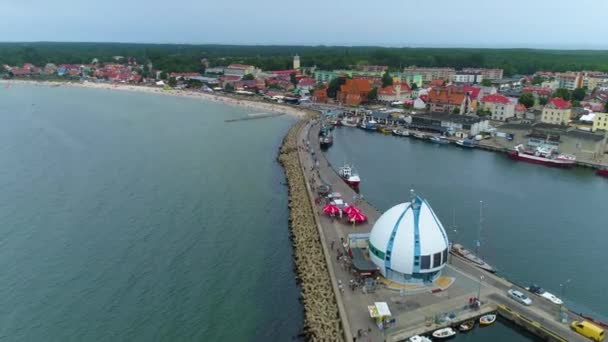 Liman Hel Limanı Hava Görüntüsü Polonya Yüksek Kalite Görüntü — Stok video