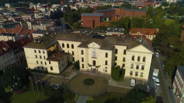 Αγορά Παλιάς Πόλης Bydgoszcz Stary Rynek Centrum Aerial View Poland — Αρχείο Βίντεο