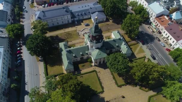 Περιφερειακό Μουσείο Siedlce Muzeum Ratusz Jacek Aerial View Πολωνία Υψηλής — Αρχείο Βίντεο