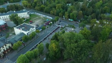 Çeşme Mantar Ciechocinek Fontanna Grzybek Hava Görüntüsü Polonya. Yüksek kalite 4k görüntü