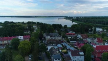 Lagoon Zalew Kamienski Dziwnow Krajobraz Hava Görüntüsü Polonya. Yüksek kalite 4k görüntü
