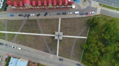 Anıt Pazar Meydanı Bialystok Pomnik Rynek Sienny Hava Manzarası Polonya. Yüksek kalite 4k görüntü