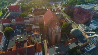 Roma Katolik Kilisesi Torun Kosciol Hava Manzarası Polonya. Yüksek kalite 4k görüntü