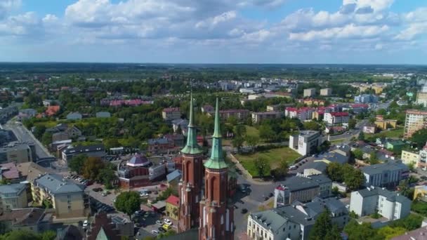 Katedrála Siedlce Katedra Maryi Panny Aerial View Poland Vysoce Kvalitní — Stock video