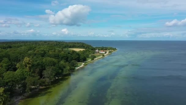 Piękny Krajobraz Bałtyk Oslonino Morze Bałtyckie Widok Lotu Ptaka Polska — Wideo stockowe