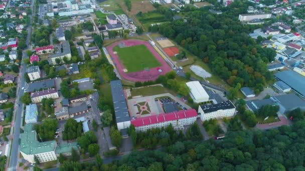 Bellissimo Paesaggio Siedlce Stadion Krajobraz Vista Aerea Polonia Filmati Alta — Video Stock