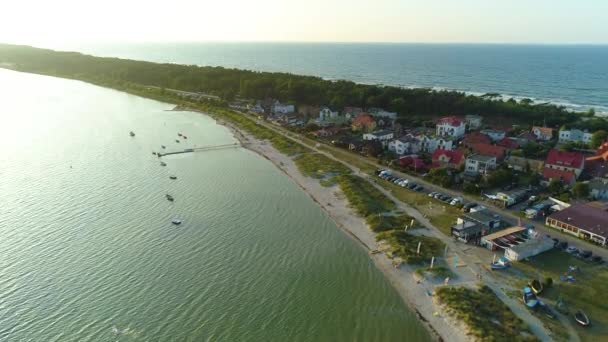 Krásná Krajina Kuznica Piekny Krajobraz Aerial View Polsko Vysoce Kvalitní — Stock video
