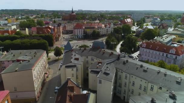 Rondo Dayanışma Partisi Slupsk Hava Görüntüsü Polonya Yüksek Kalite Görüntü — Stok video