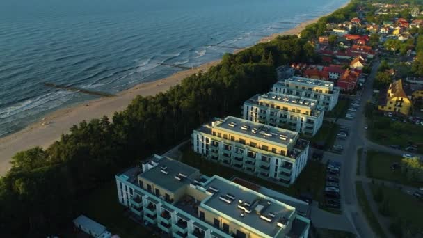 Platinium Rewal Apartments Aerial View Polsko Vysoce Kvalitní Záběry — Stock video