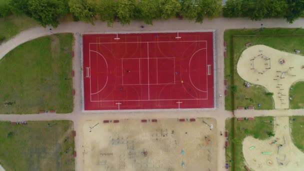 Top Street Workout Park Piaseczno Aerial View Poland Wysokiej Jakości — Wideo stockowe
