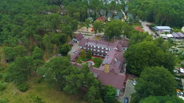 Resort Lukecin Osrodek Wypoczynkowy Bajka Aerial View Polen Hoge Kwaliteit — Stockvideo