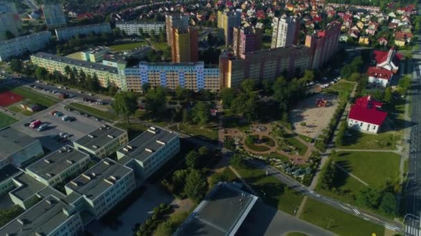 Beau Paysage Logement Lubin Krajobraz Osiedle Vue Aérienne Pologne Images — Video