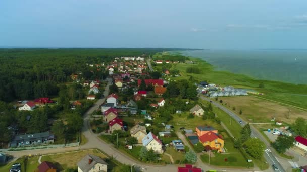 Krásná Krajina Katy Rybackie Piekny Krajobraz Aerial View Polsko Vysoce — Stock video