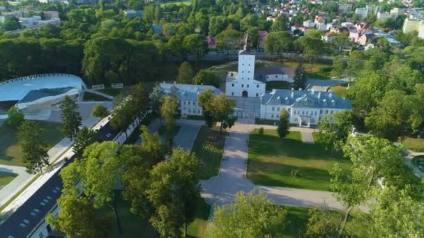Saray Kompleksi Biala Podlaska Zespol Sarayı Radziwillow Hava Görüntüsü Polonya — Stok video
