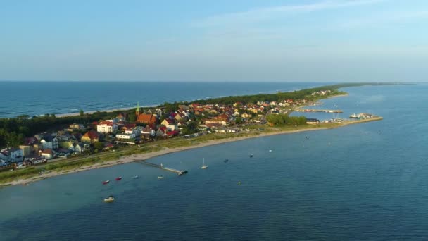 Gyönyörű Táj Kuznica Piekny Krajobraz Aerial View Lengyelország Kiváló Minőségű — Stock videók