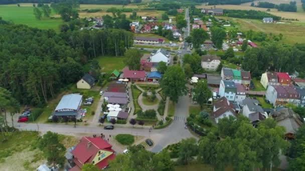 Centrum Όμορφο Τοπίο Lukecin Piekny Krajobraz Αεροφωτογραφία Πολωνία Υψηλής Ποιότητας — Αρχείο Βίντεο