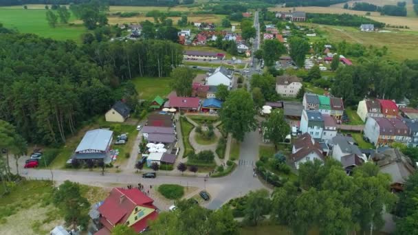 Centrum Beautiful Landscape Lukecin Piekny Krajobraz Aerial View Poland High — Stock Video