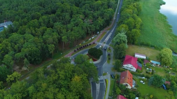 Rondo Landscape Dziwnow Piekny Krajobraz Aerial View Poland Vysoce Kvalitní — Stock video
