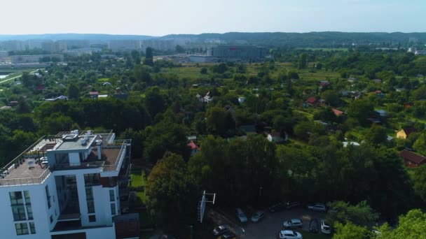 Πανόραμα Beautiful Ergo Arena Gdansk Sports Hall Αεροφωτογραφία Πολωνία Υψηλής — Αρχείο Βίντεο