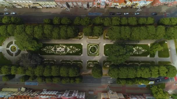 Park Sienkiewicza Slupsk Centrum Aerial View Poland 高质量的4K镜头 — 图库视频影像