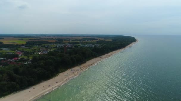 Panorama Mer Baltique Gaski Plaza Morze Baltyckie Vue Aérienne Pologne. Images 4k de haute qualité