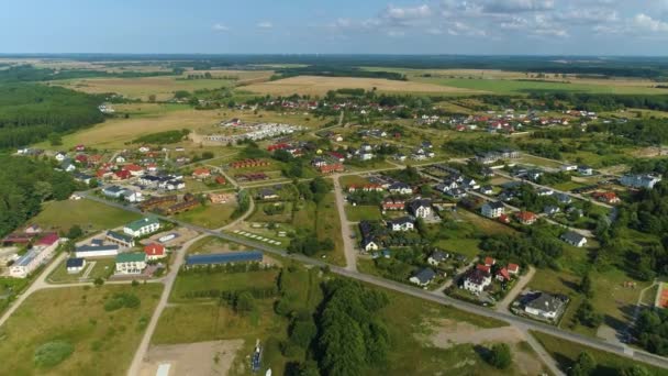 Krásná Krajina Ustka Piekny Krajobraz Aerial View Polsko Vysoce Kvalitní — Stock video