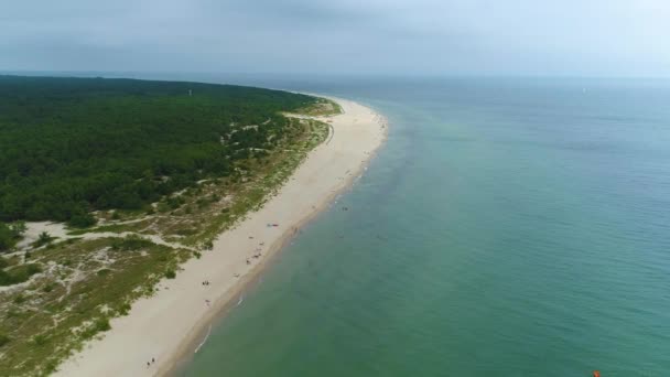 Praia Baltic Sea Hel Plaza Morze Aerial View Poland Imagens — Vídeo de Stock