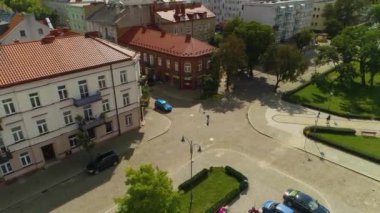 Kaczynski Meydanı Yeşil Pazar Wloclawek Zielony Rynek Havacılık Polonya. Yüksek kalite 4k görüntü