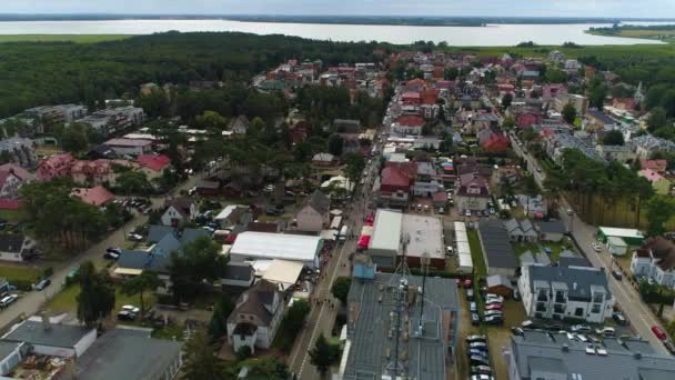 Gyönyörű Táj Miedzywodzie Piekny Krajobraz Aerial View Lengyelország Kiváló Minőségű — Stock videók
