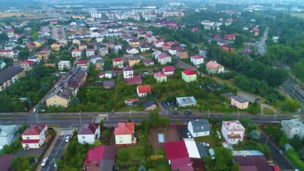 Beautiful Housing Estate Suwalki Domy Osiedle Aerial View Poland Vysoce — Stock video